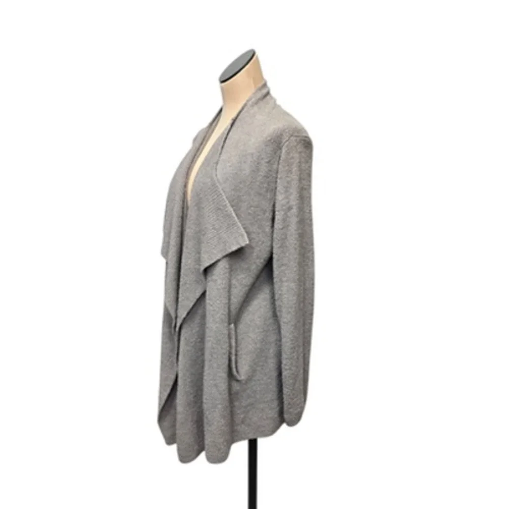 Barefoot Dreams Sweater Womens L/XL‎ Gray CozyChic Lite Open Waterfall Cardigan - Picture 7 of 10